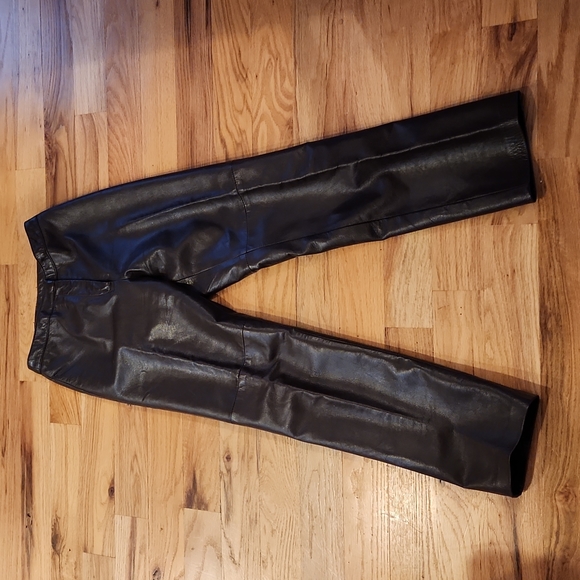 NEVER WORN VINTAGE DANIER HIGH RISE LEATHER PANTS - Picture 1 of 12